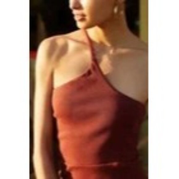 Anthropologie One-Shoulder Midi Dress Size L In Cocoa New with Tags - Picture 3 of 9